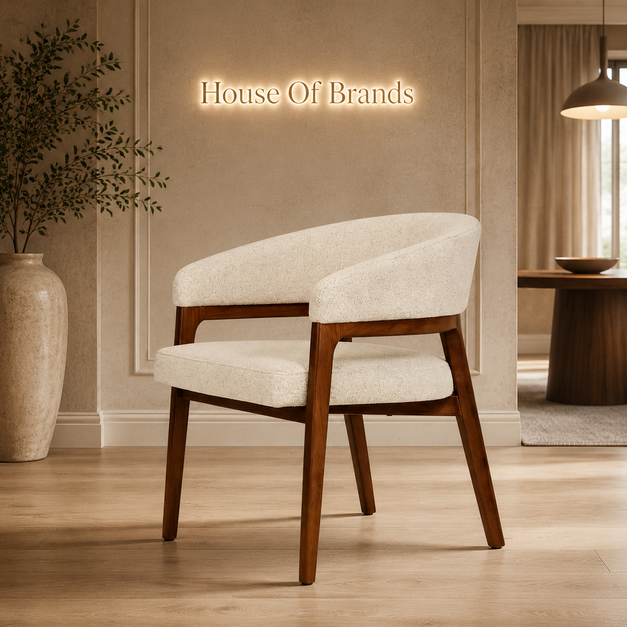 Blanca 200cm Dining Set with Zaria Taupe Chairs