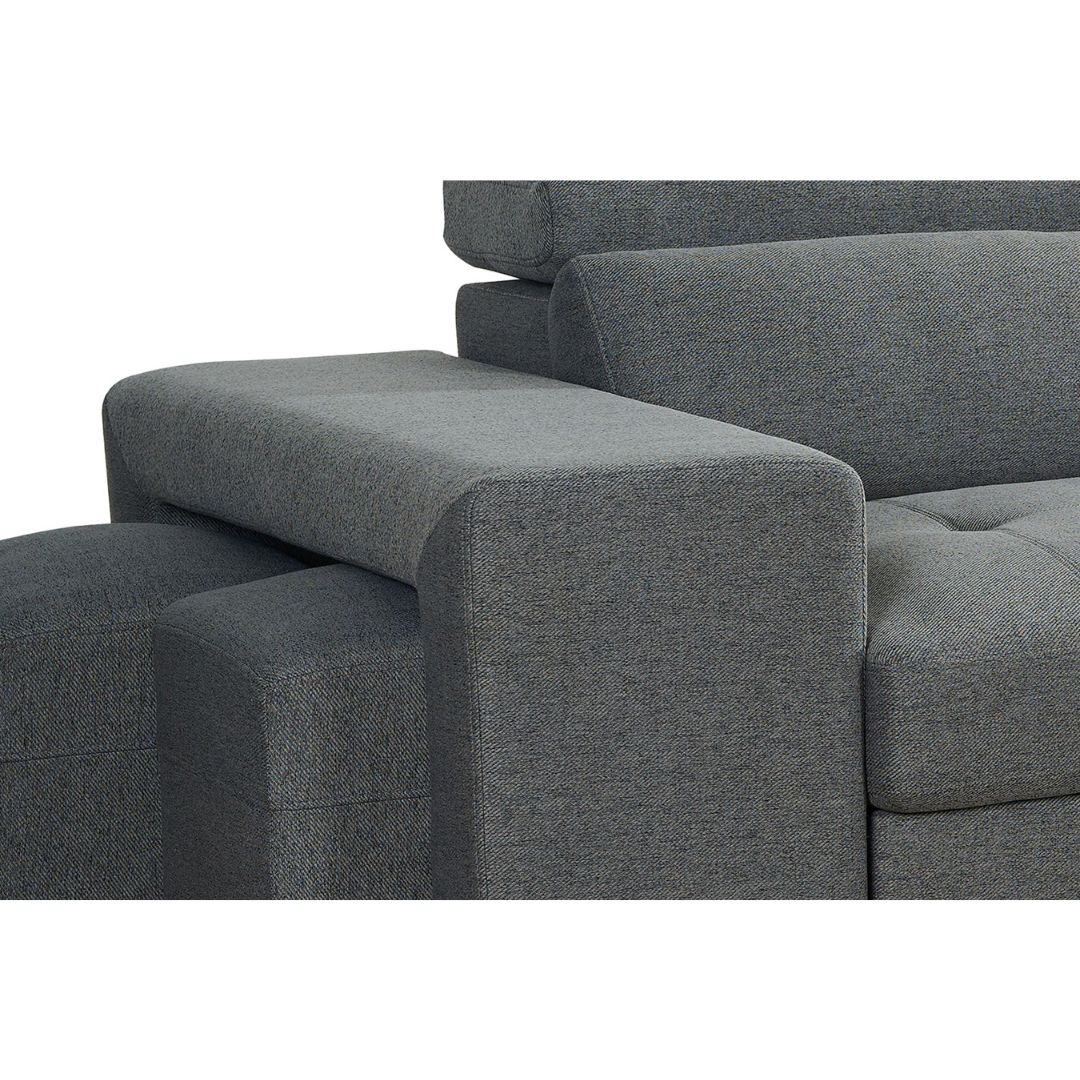 Artemis Universal Corner Sofabed in Grey with Storage & Adjustable Headrests