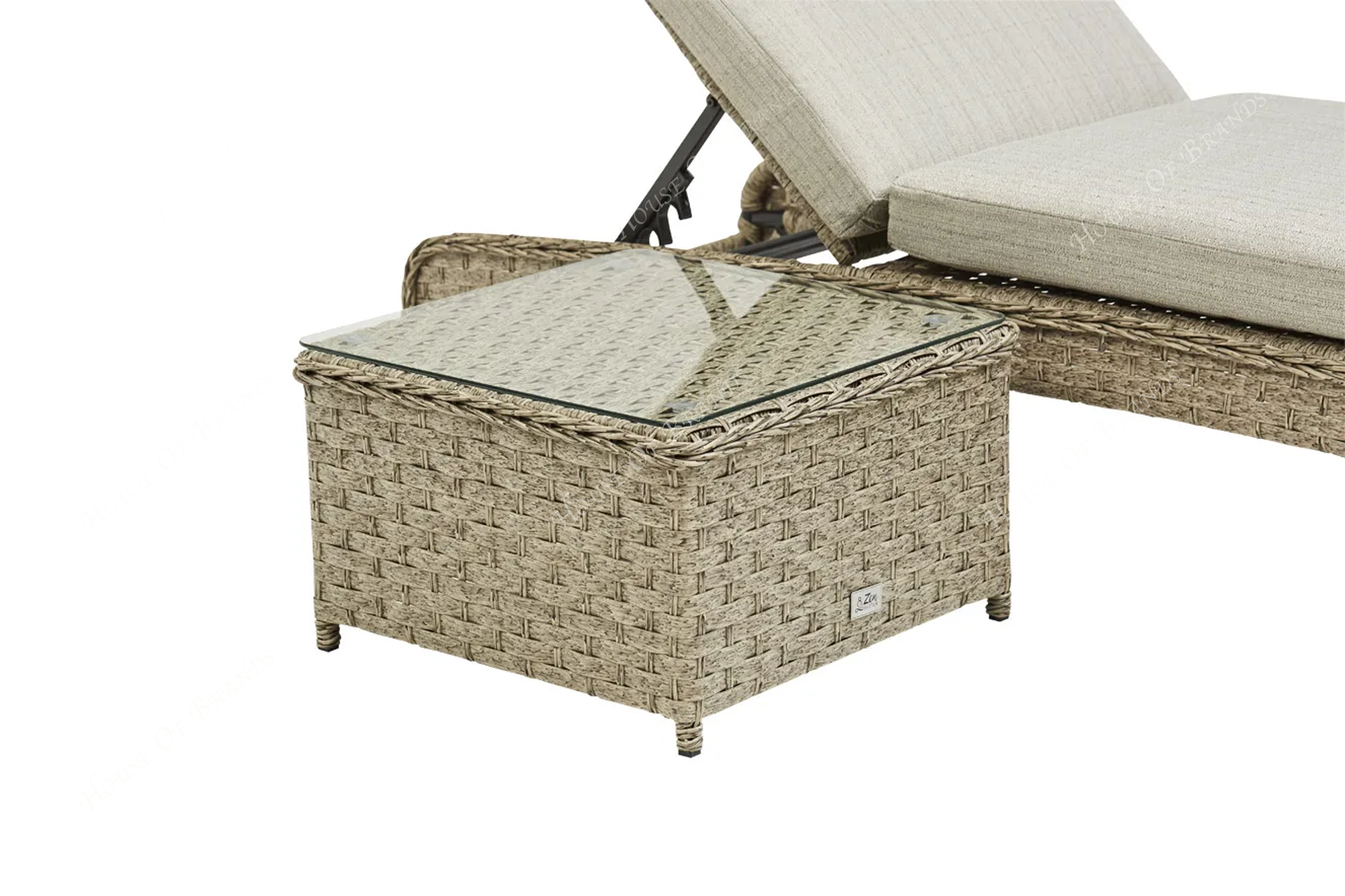 Rattan Beige Lounger Set
