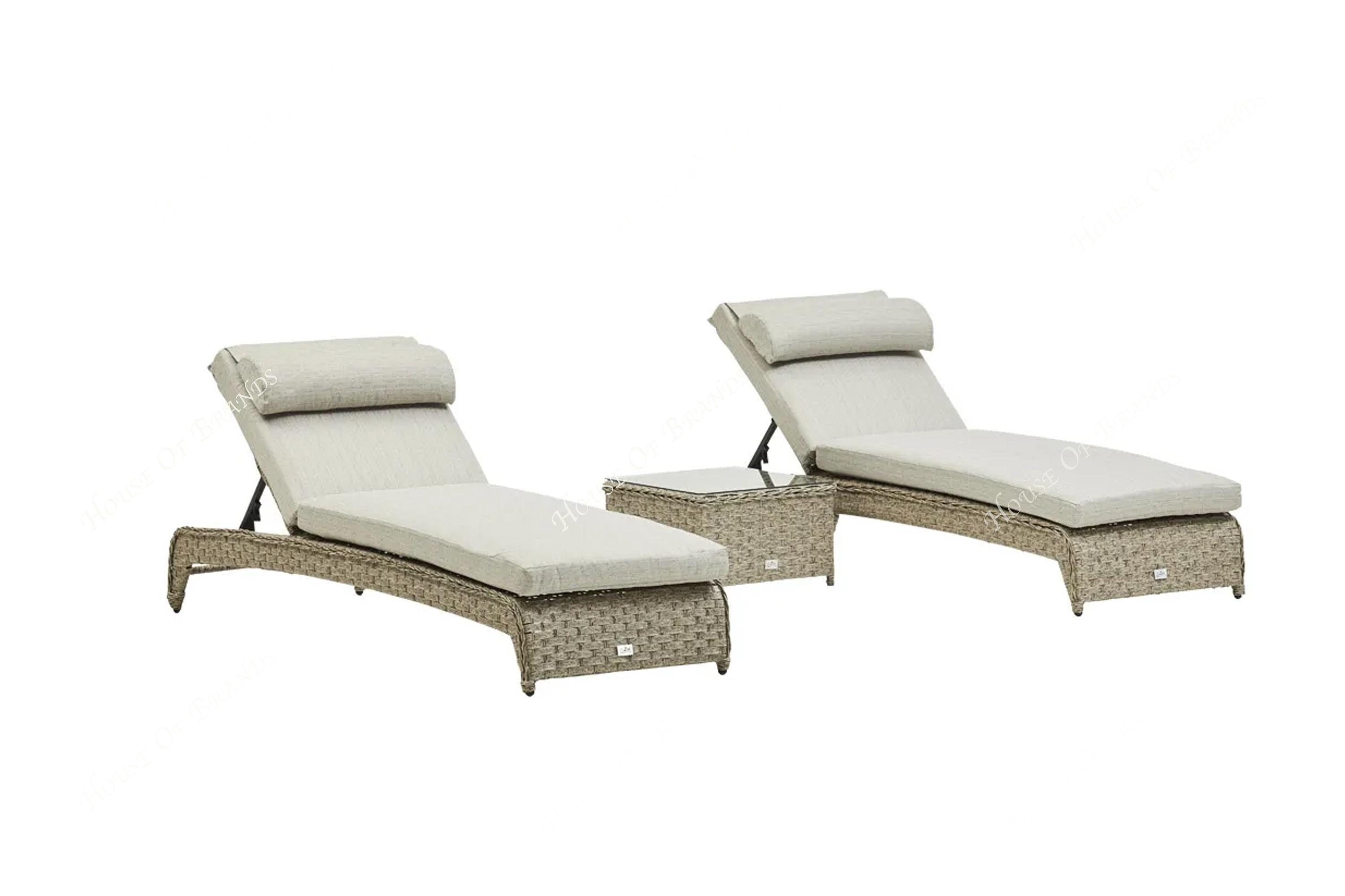 Rattan Beige Lounger Set