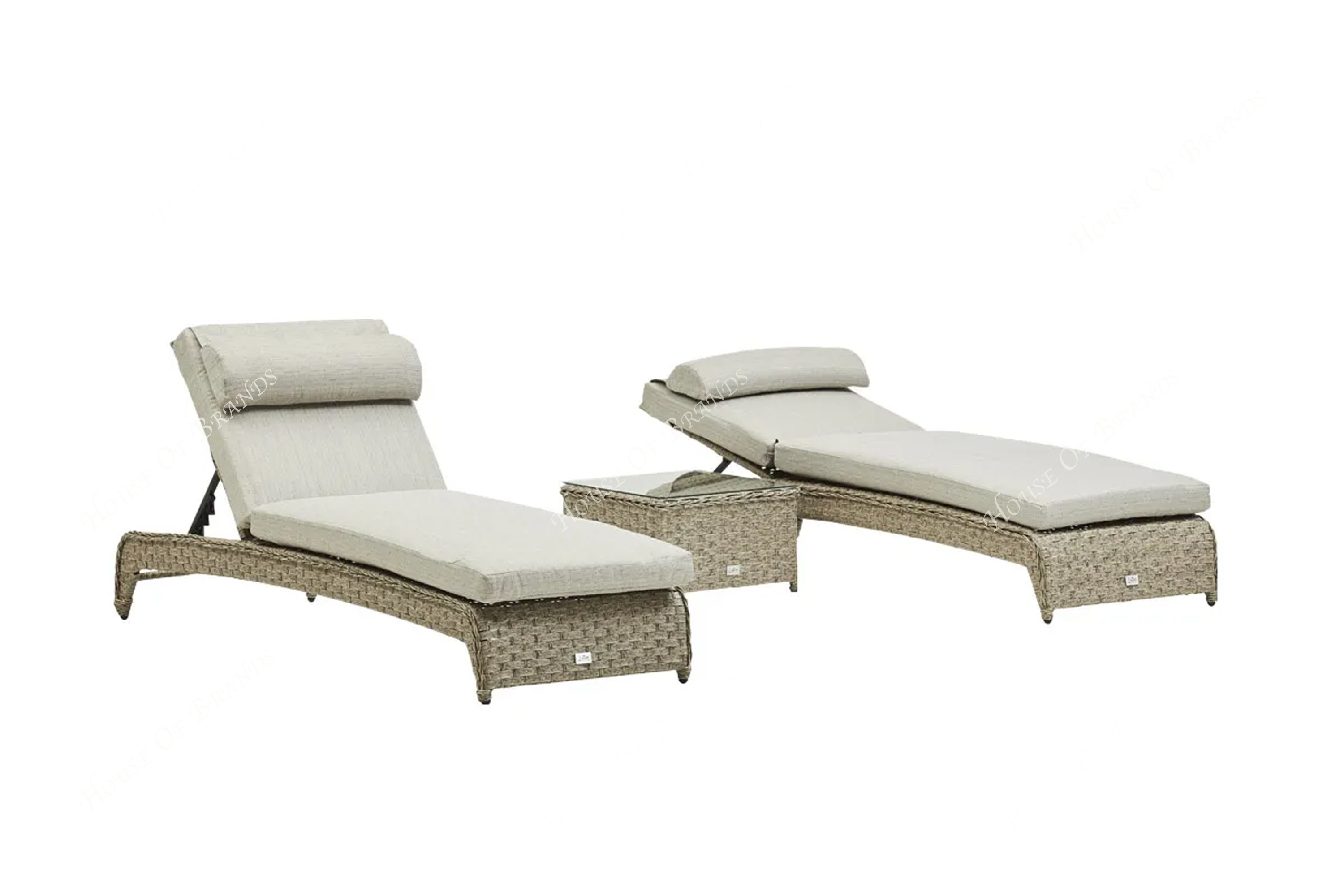 Rattan Beige Lounger Set