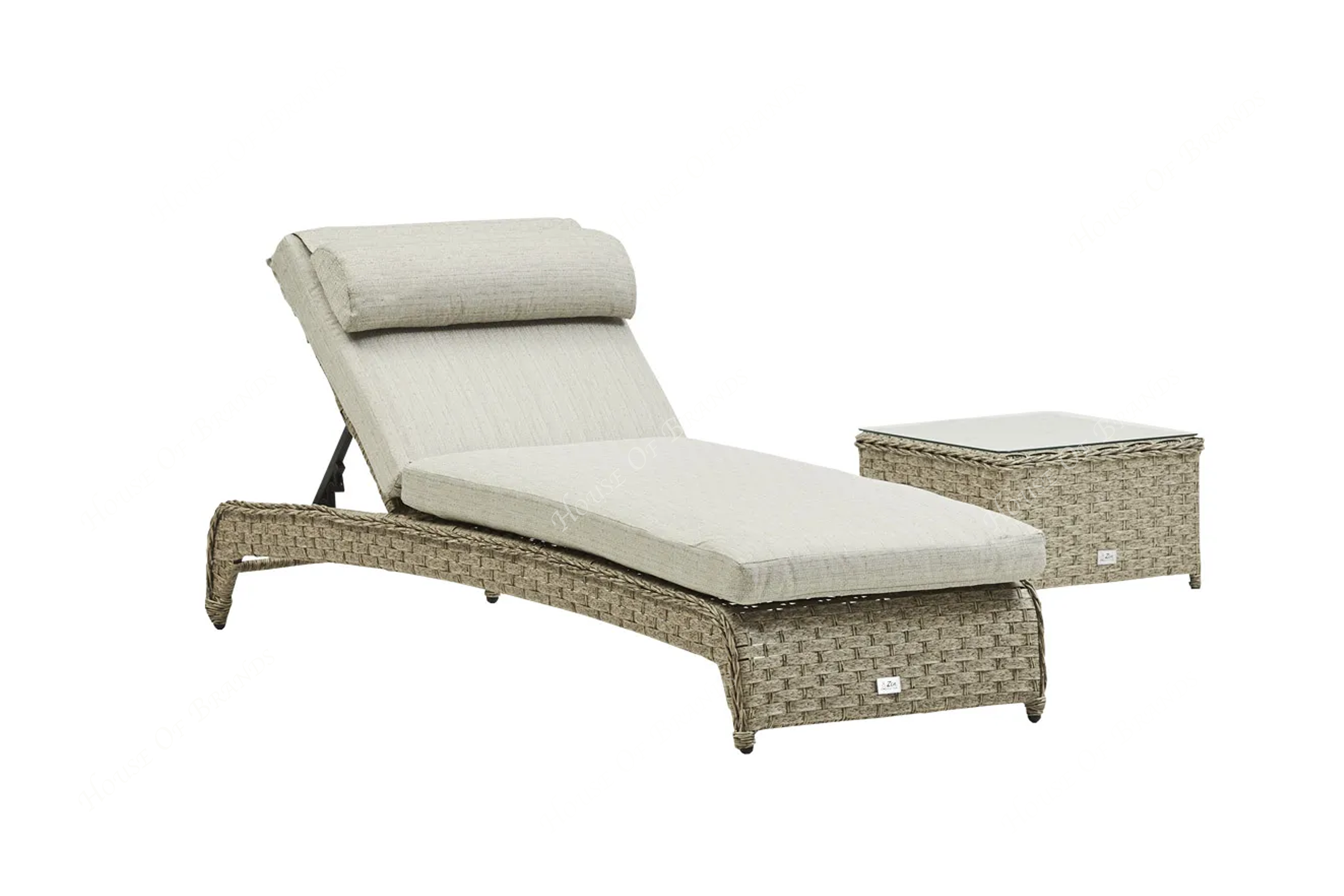 Rattan Beige Lounger