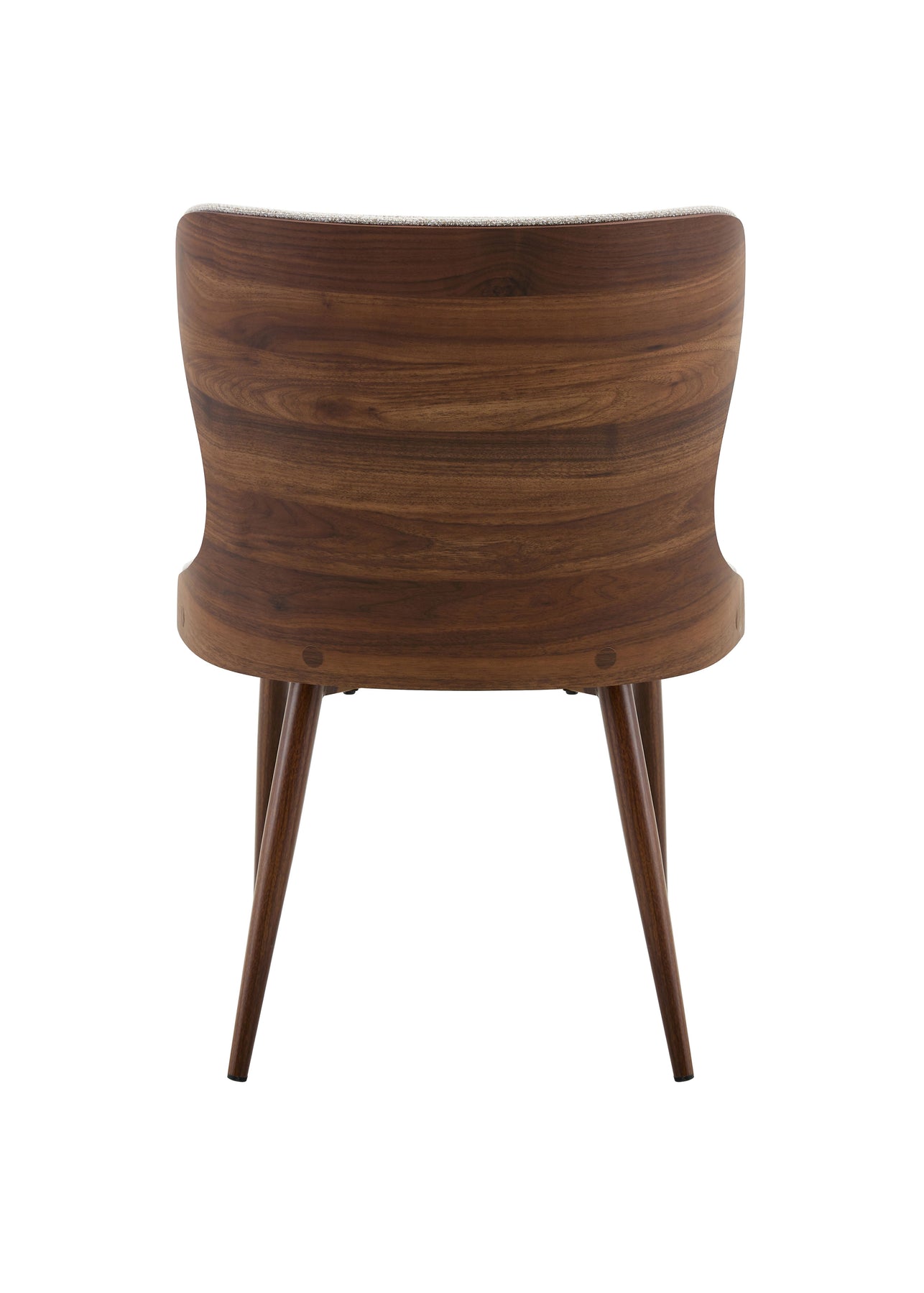 Bella Walnut Wood And Light Taupe Fabric Dining Chair