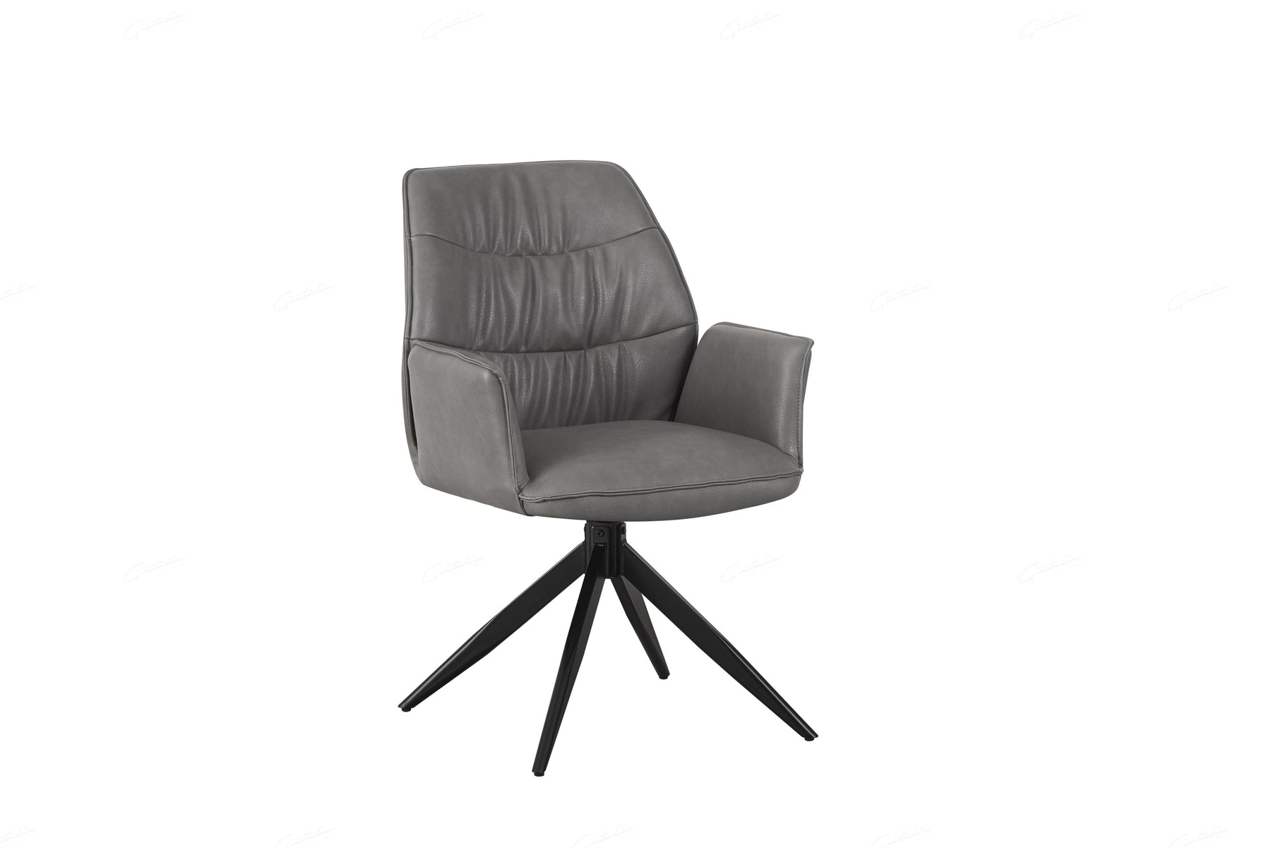 Berlish PU Leather Swivel Dining Chairs With Black Metal Base -2 Colours