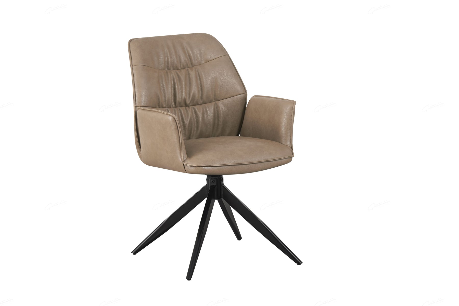 Berlish PU Leather Swivel Dining Chairs With Black Metal Base -2 Colours
