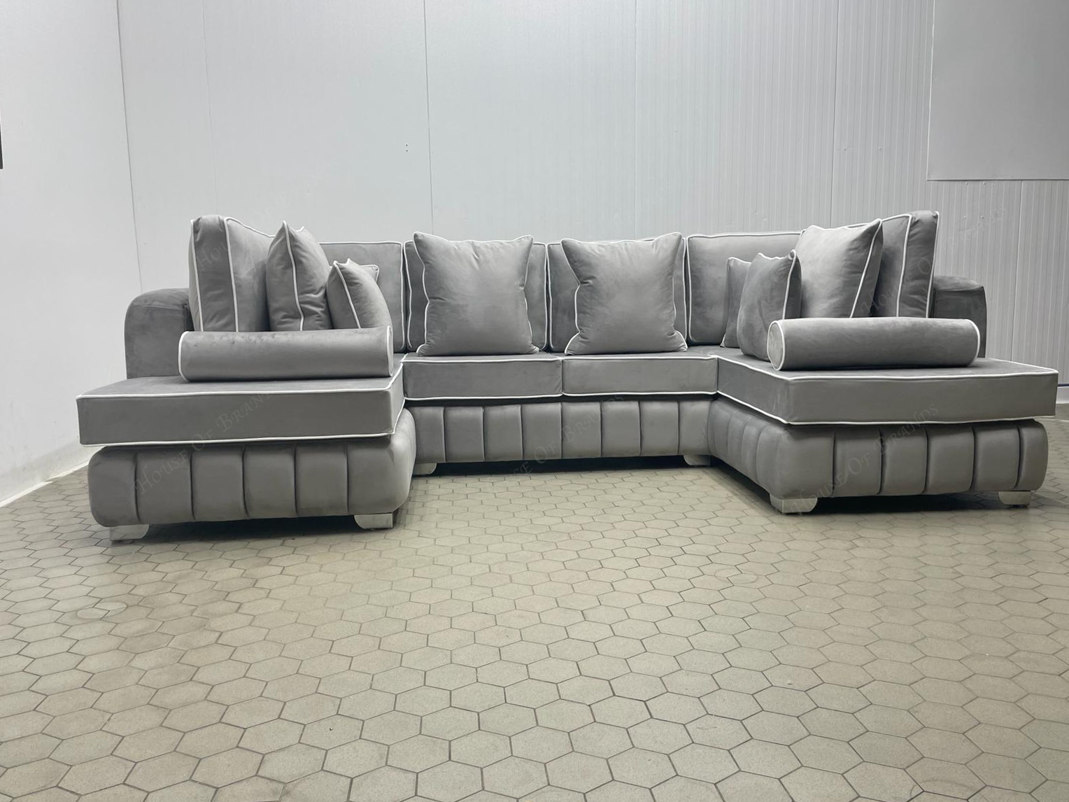 Beverly U Shape Block Arm Sofa