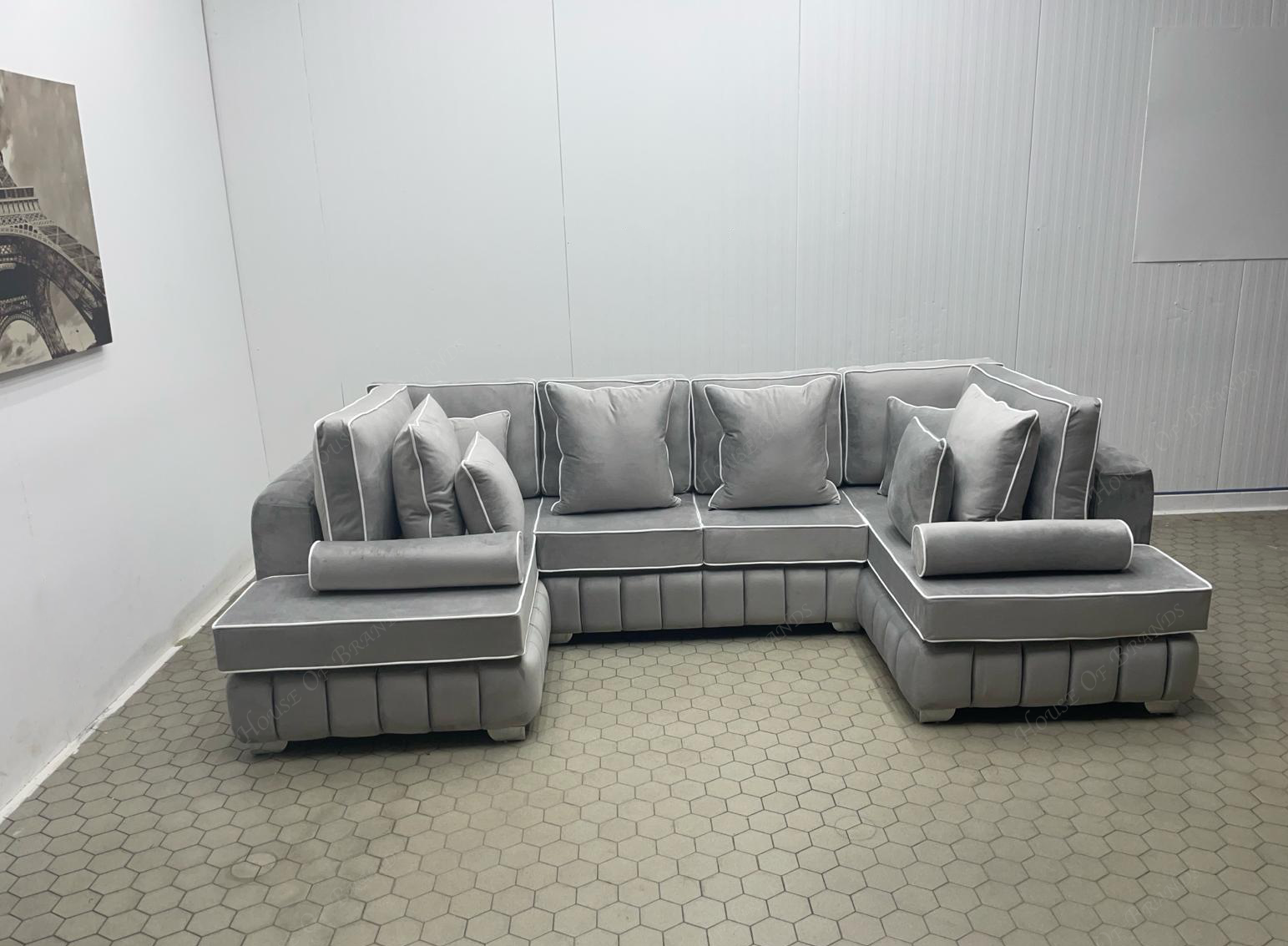 Beverly U Shape Block Arm Sofa