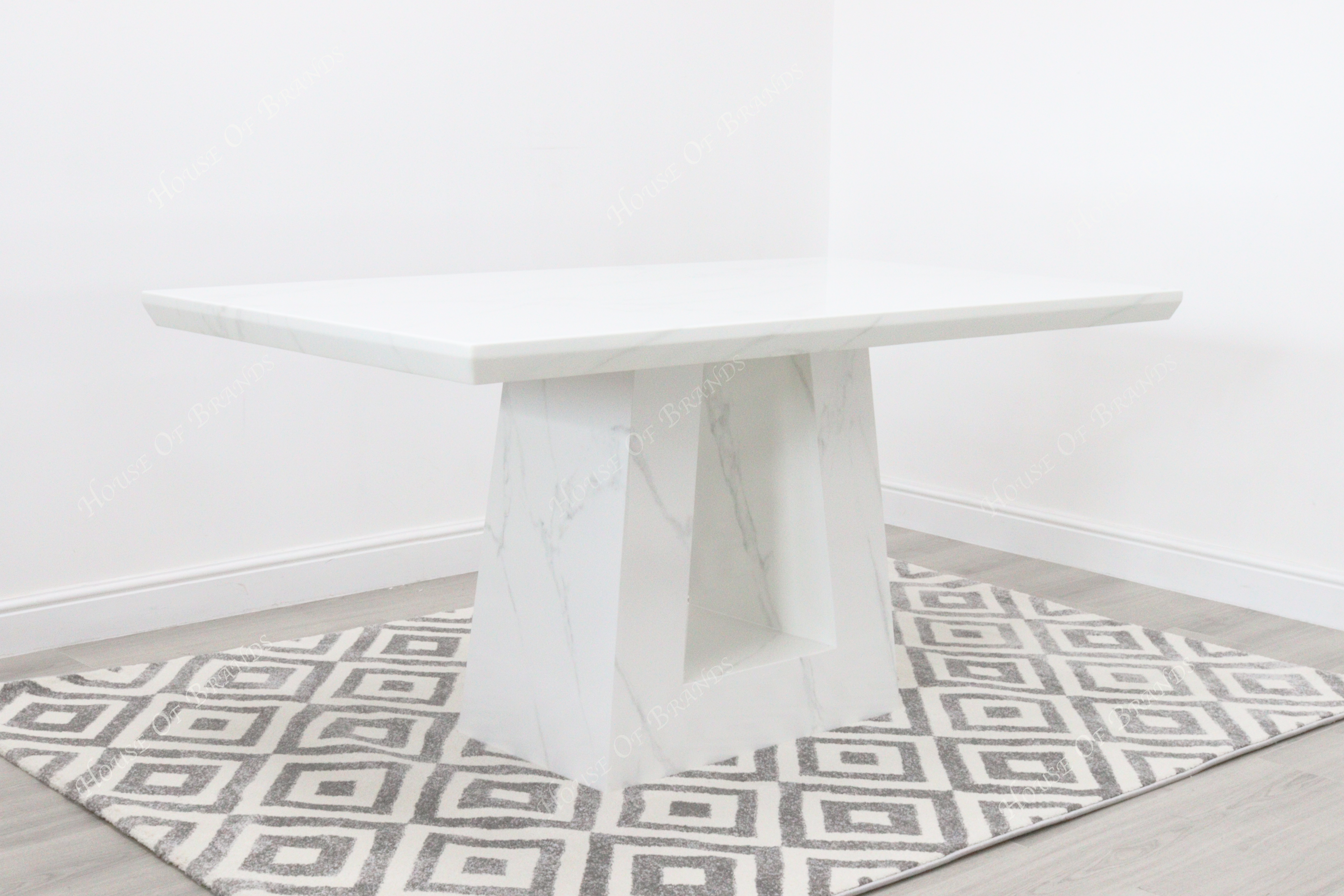 Milan White Marble Dining Table