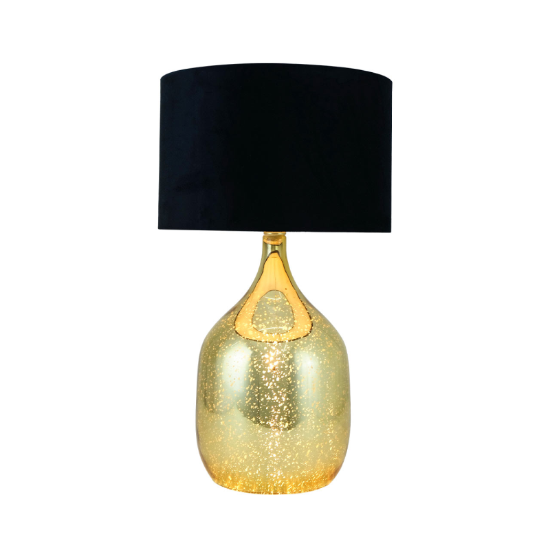 Gold Glass Table Lamp With Black Shade