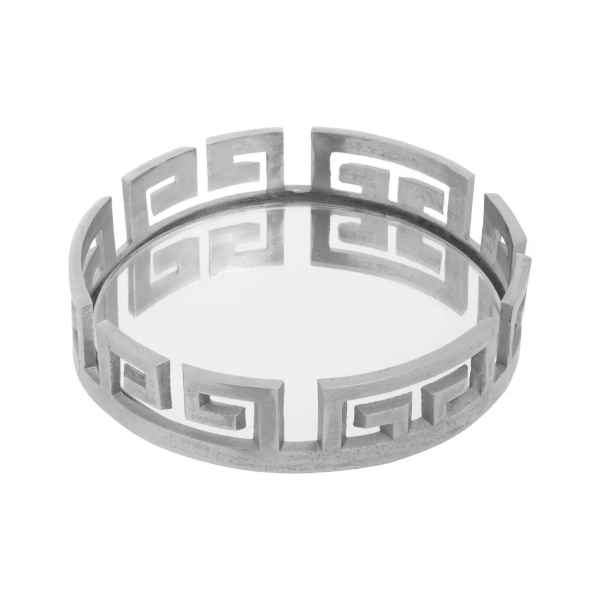 DELPHI ROUND SILVER FINISH TRAY