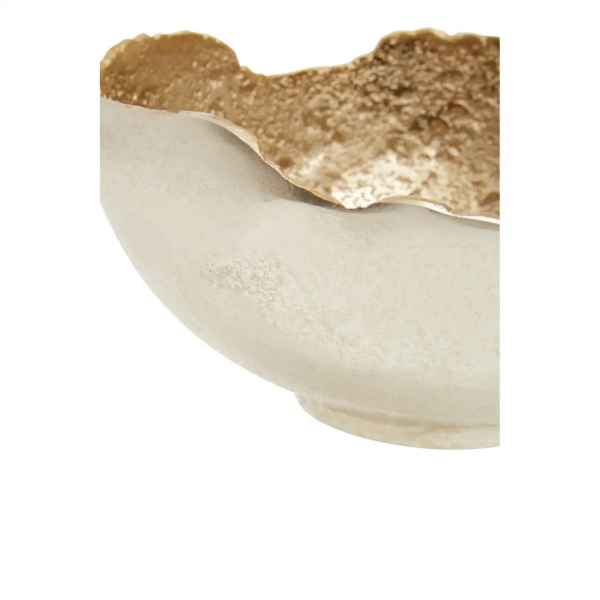 DION LARGE TWO TONED SILVER AND GOLD FINISH BOWL