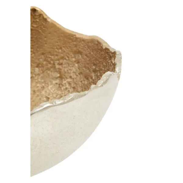 DION LARGE TWO TONED SILVER AND GOLD FINISH BOWL