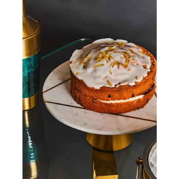 Omari White Marble Cake Stand