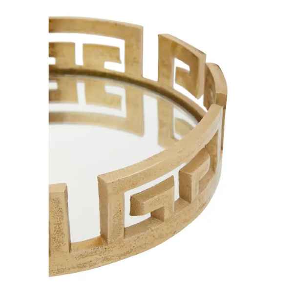 DELPHI ROUND GOLD FINISH TRAY