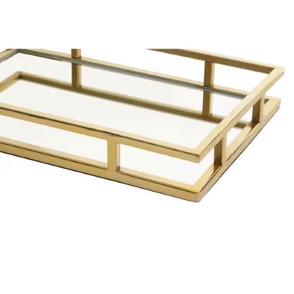 CRUZAR RECTANGULAR GOLD FINISH TRAY