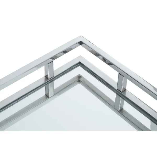 CRUZAR RECTANGULAR SILVER FINISH TRAY