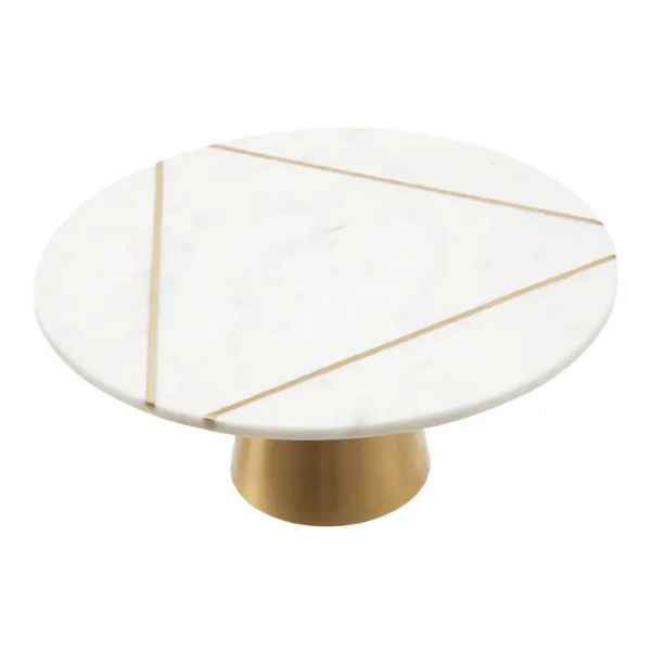 Omari White Marble Cake Stand