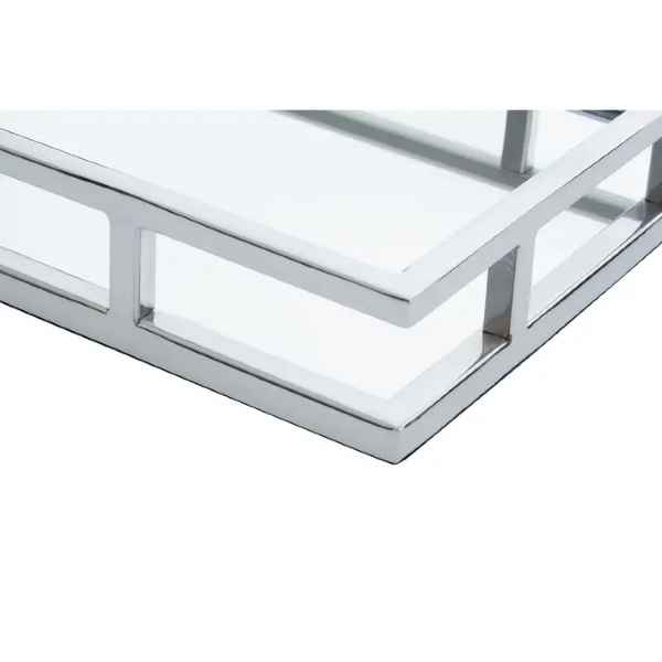 CRUZAR RECTANGULAR SILVER FINISH TRAY