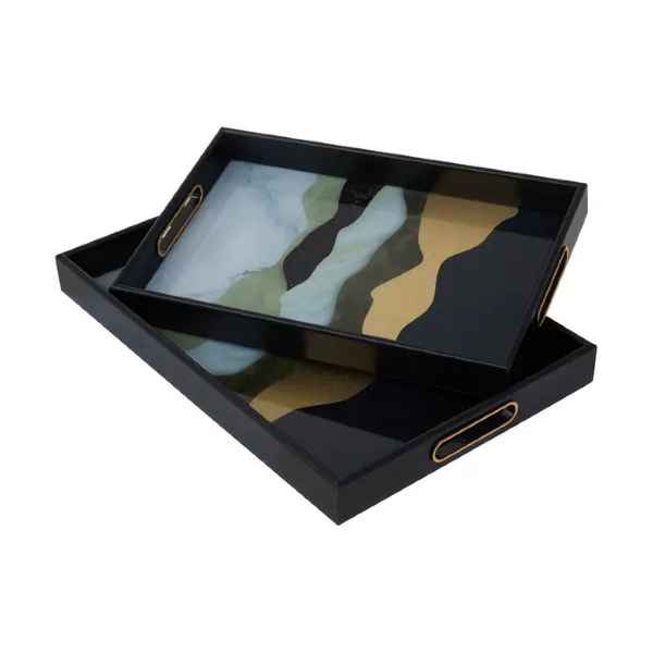 Celina Set Of Two Rectangular Trays Assorted Colour