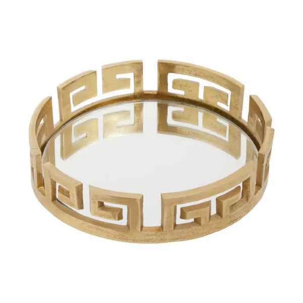 DELPHI ROUND GOLD FINISH TRAY