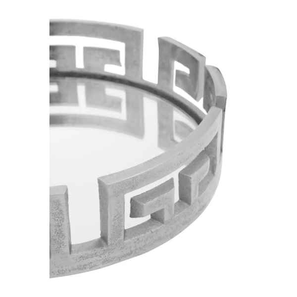 DELPHI ROUND SILVER FINISH TRAY