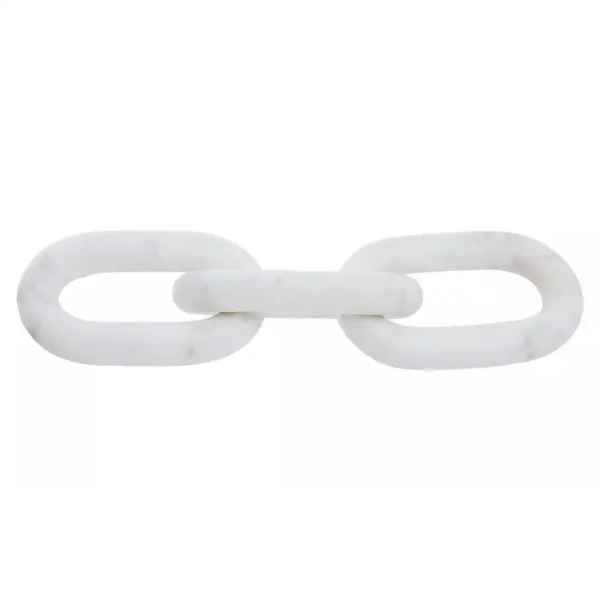 NASON WHITE MARBLE THREE LINK CHAIN
