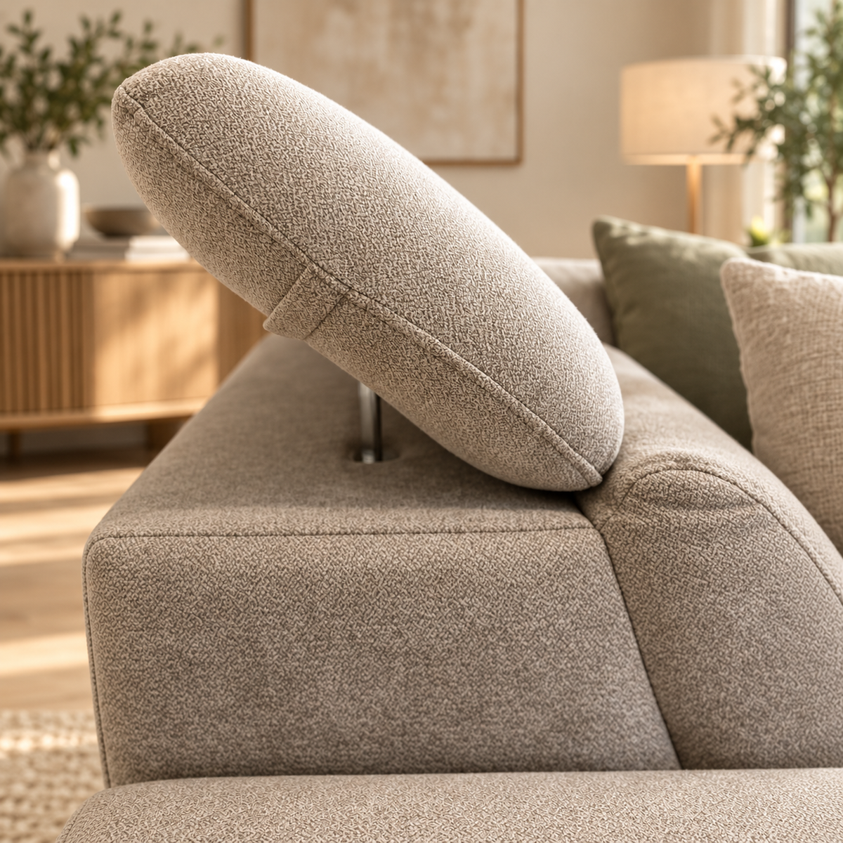 April Beige Electric Sofa Bed 3 Seater