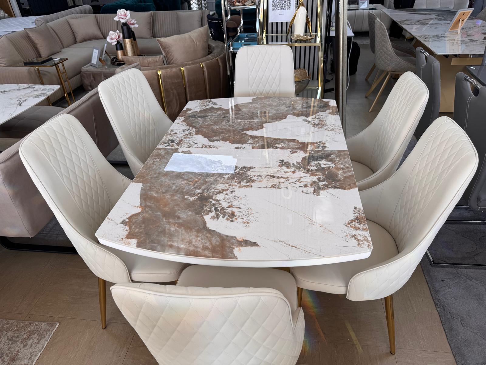 Camden Extendable 140cm–180cm Dining Table with 6 Lambo or Grace Chairs