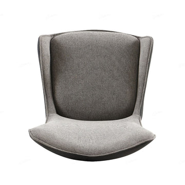 Cayman Grey Contrasting Fabric Swivel Dining Chairs With Black Metal Legs