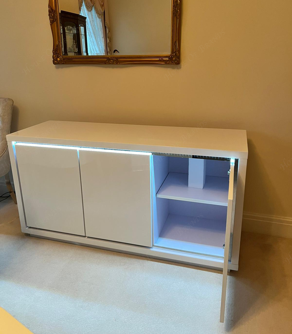 Stockholm 3 Door LED High Gloss Sideboard