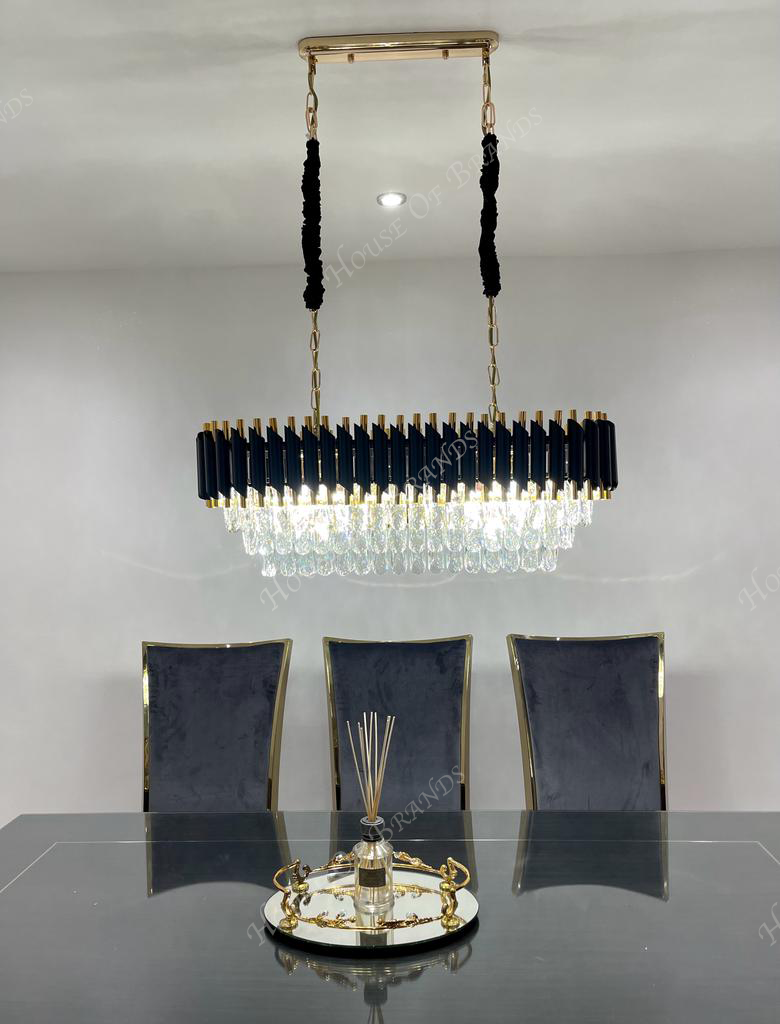Black and Gold Crystal Chandelier