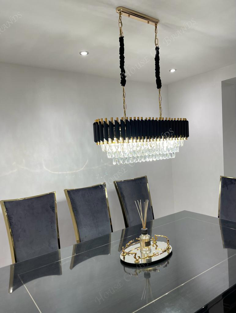 Black and Gold Crystal Chandelier