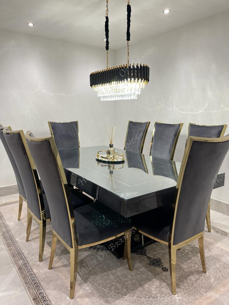 Black and Gold Crystal Chandelier