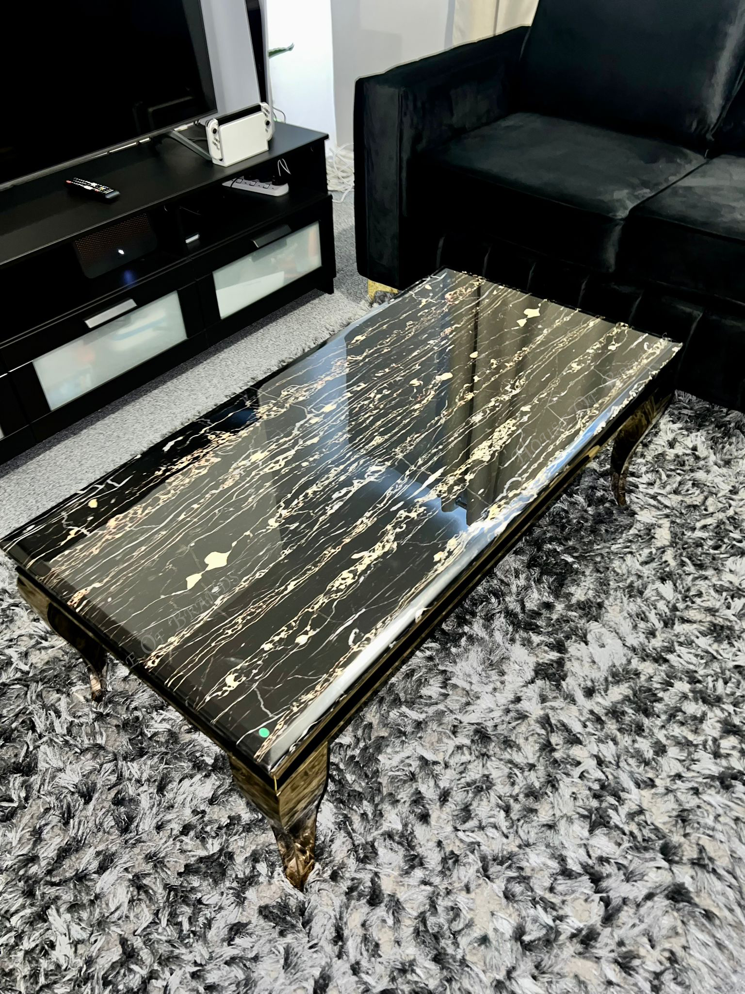 Louis Gold Marble Coffee Table