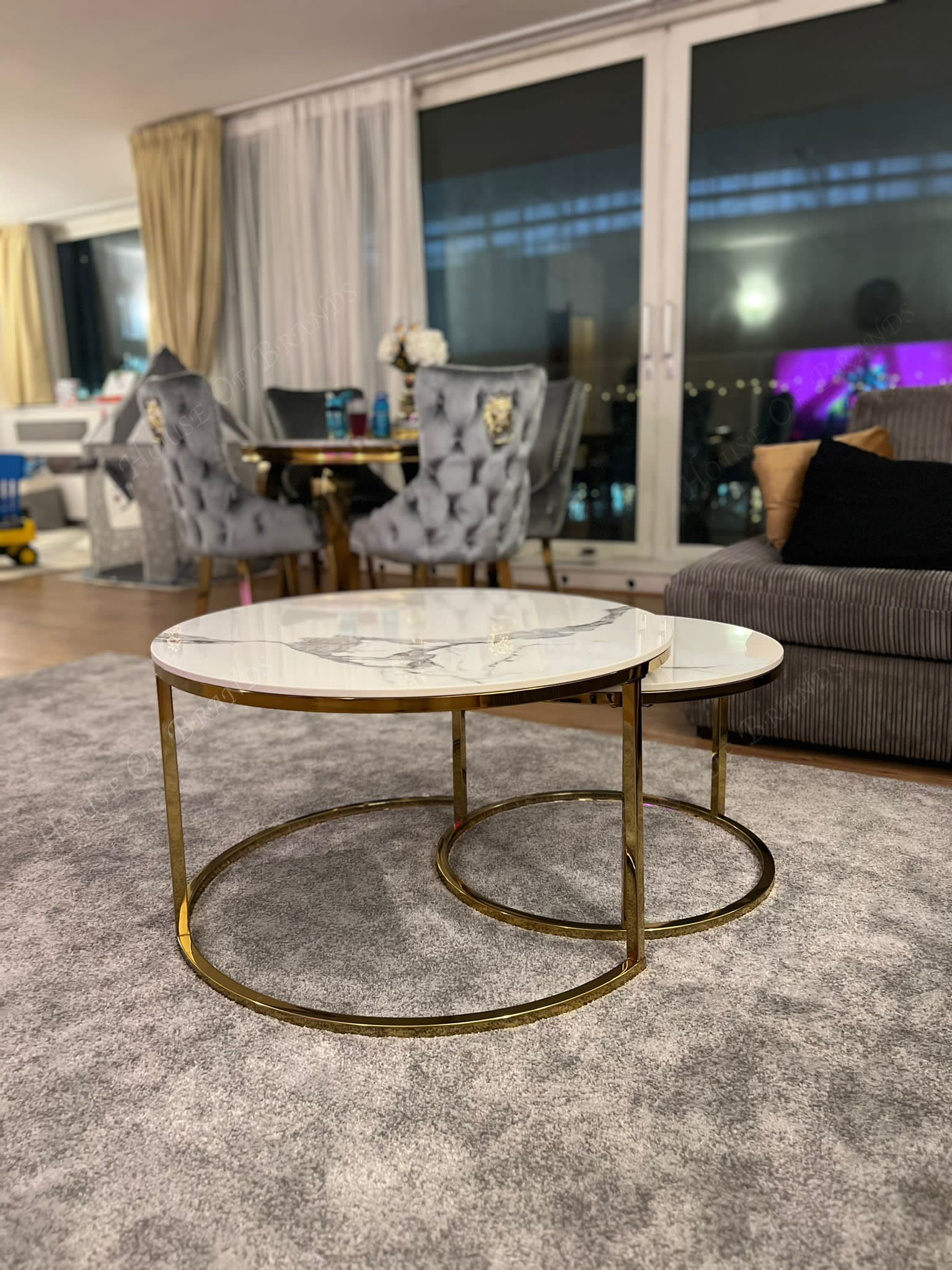 Gold Nest of Coffee Tables