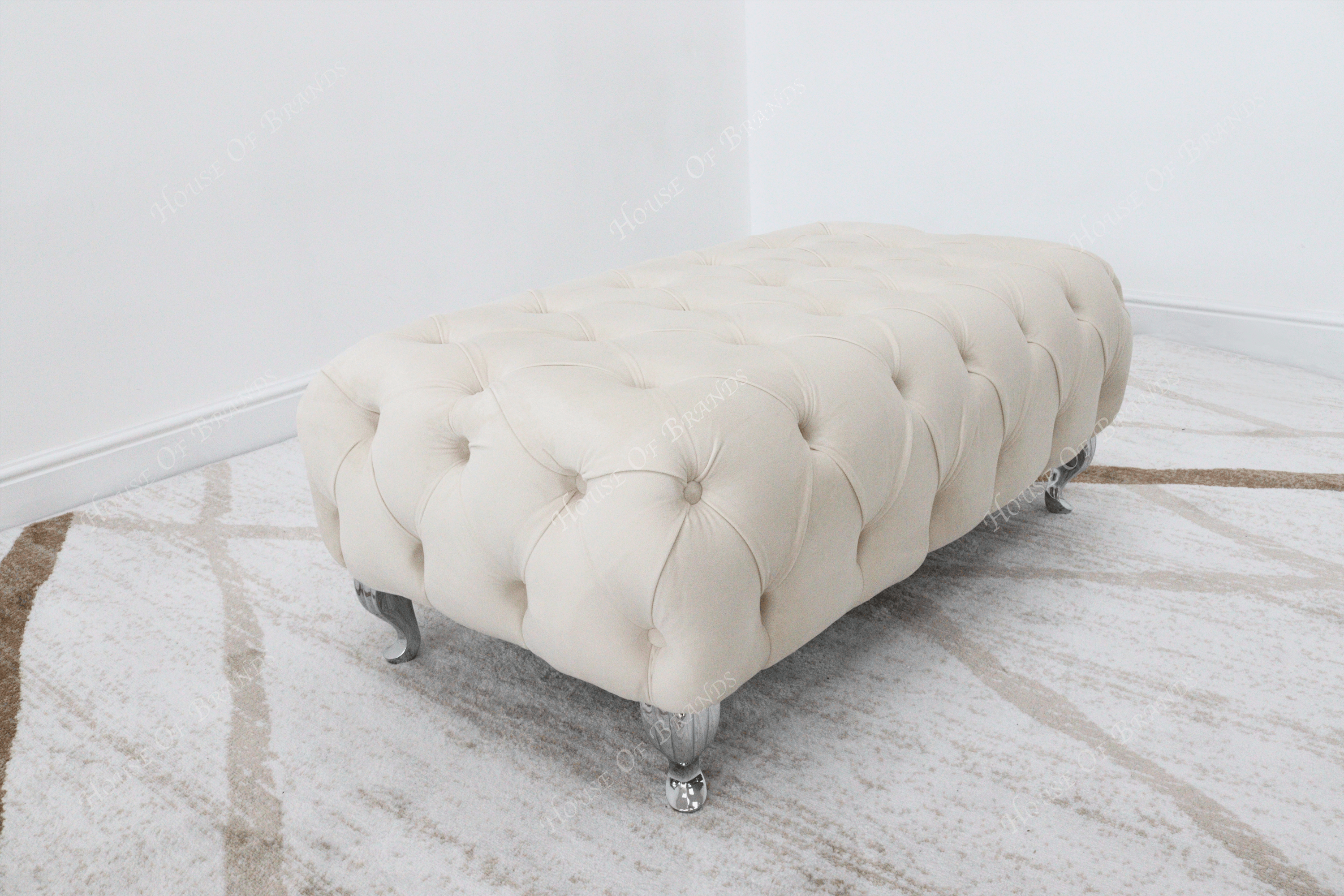 Upholstered Rectangular Footstool - House Of Brands