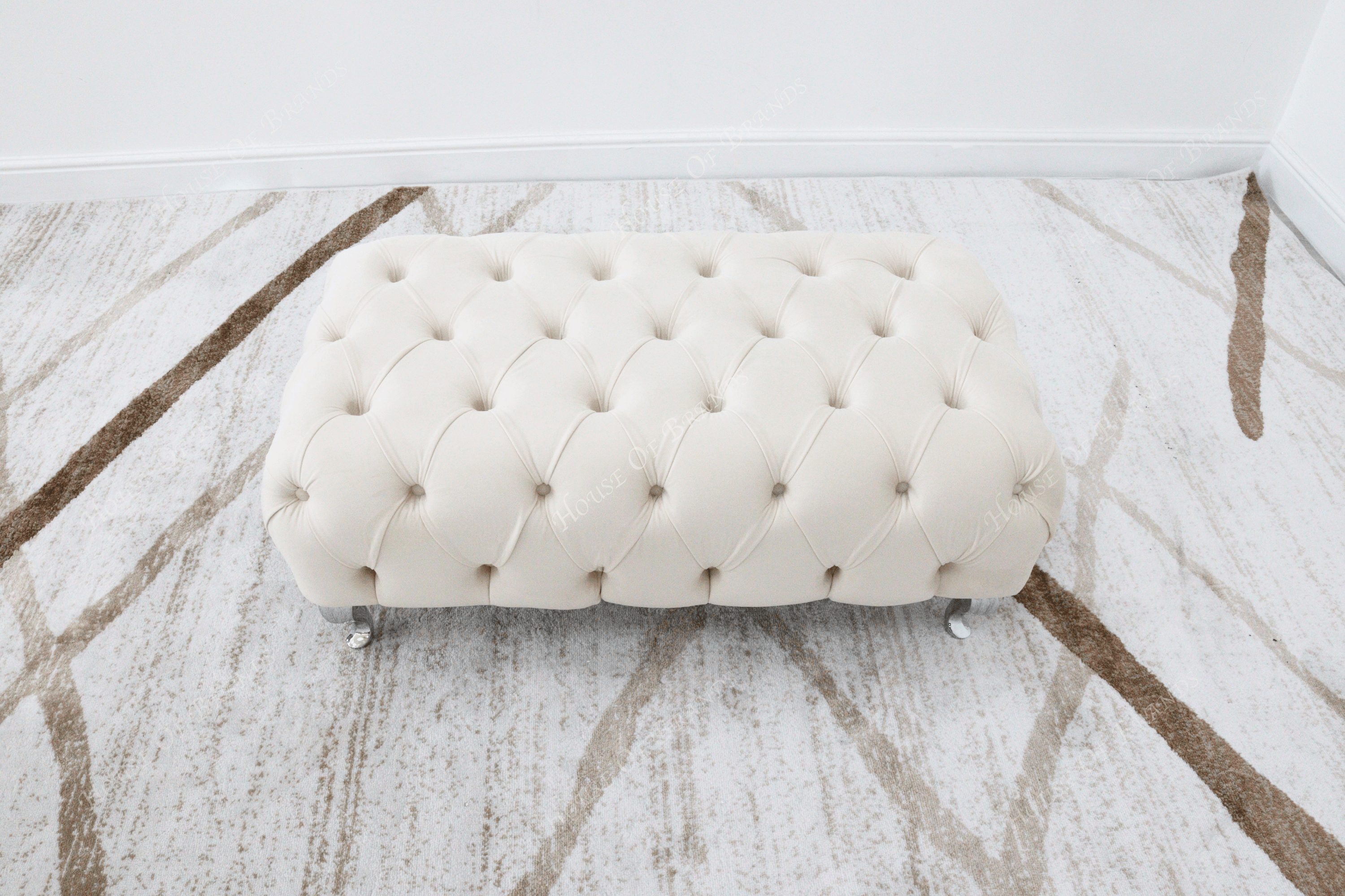 Upholstered Rectangular Footstool - House Of Brands