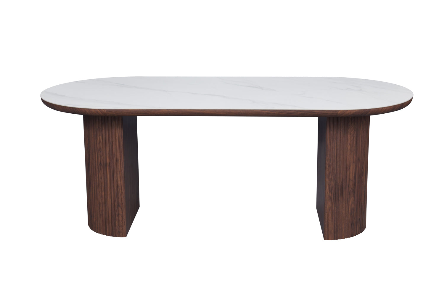 Mateo Walnut and White Oval Dining Table