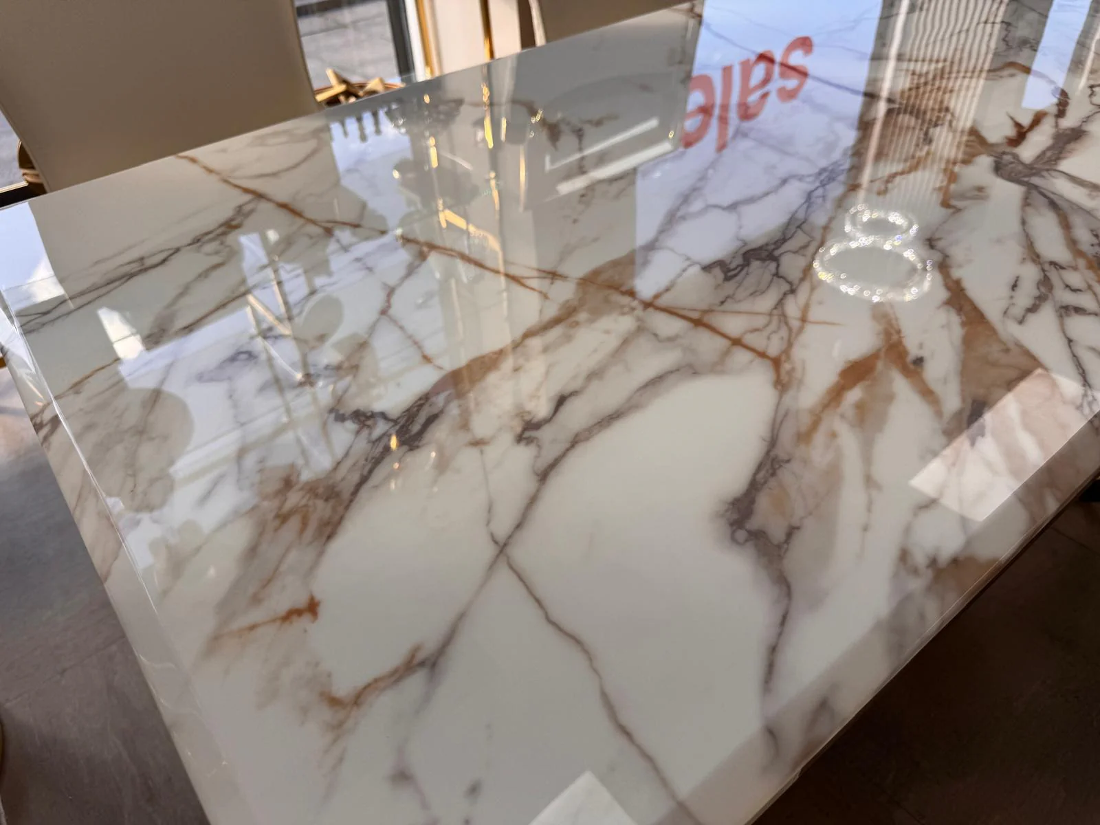 Elina Marble Gold Dining Table