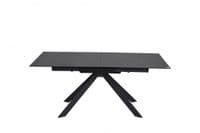 Rossa 180-225cm Extending Matt Black & White Vein Ceramic Dining Table