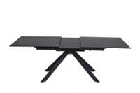 Rossa 180-225cm Extending Matt Black & White Vein Ceramic Dining Table