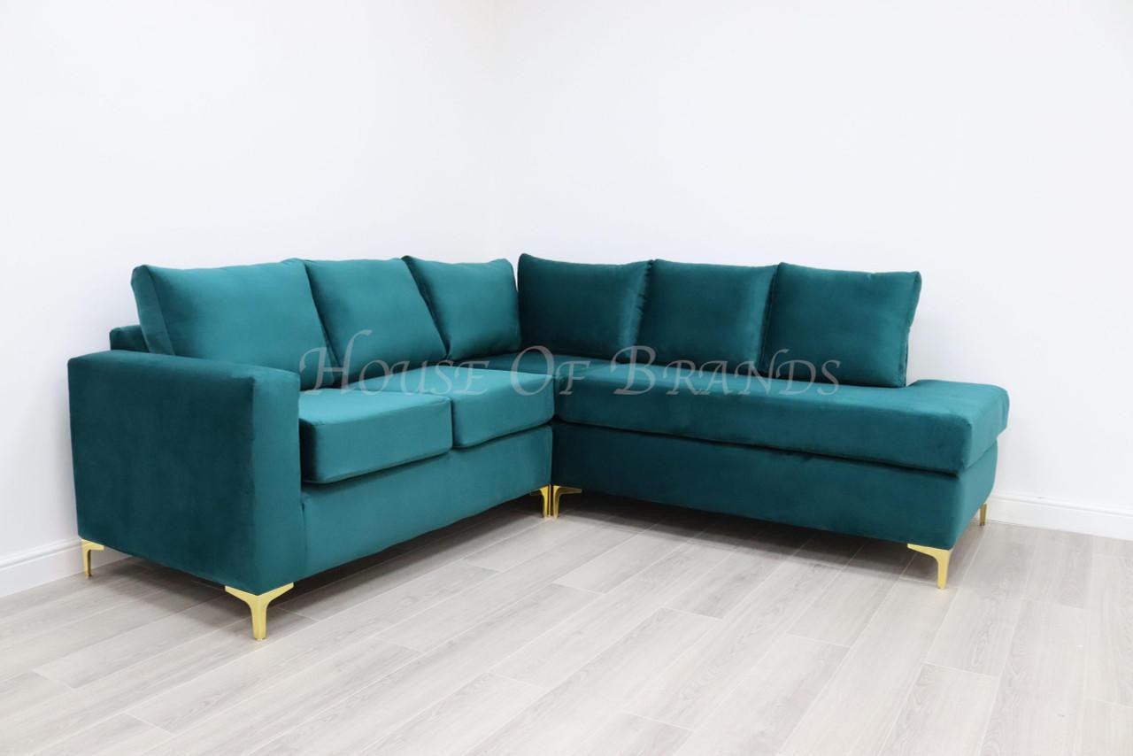 House Of Brands Riviera Velvet Corner Sofa