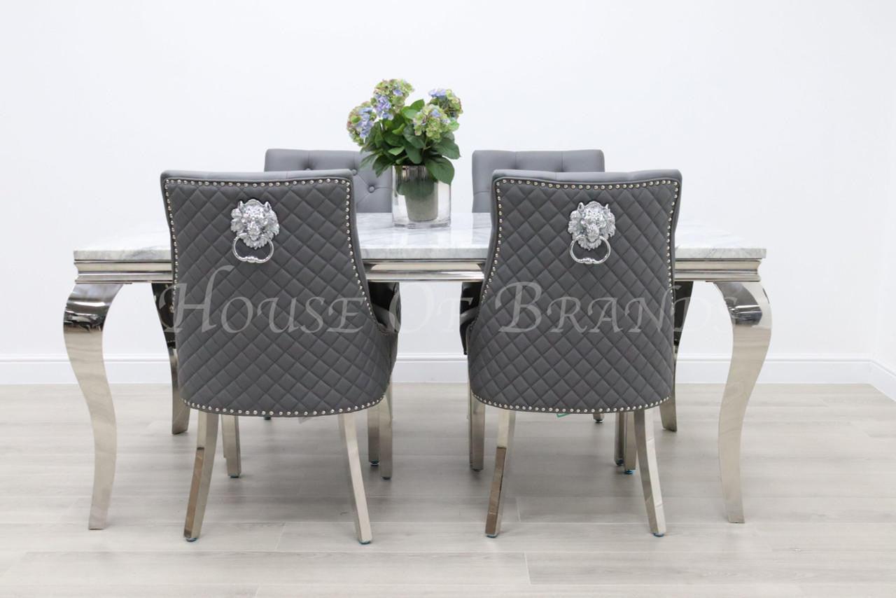 House Of Brands 1.8m Rome and 4 Berlin Leather Chairs