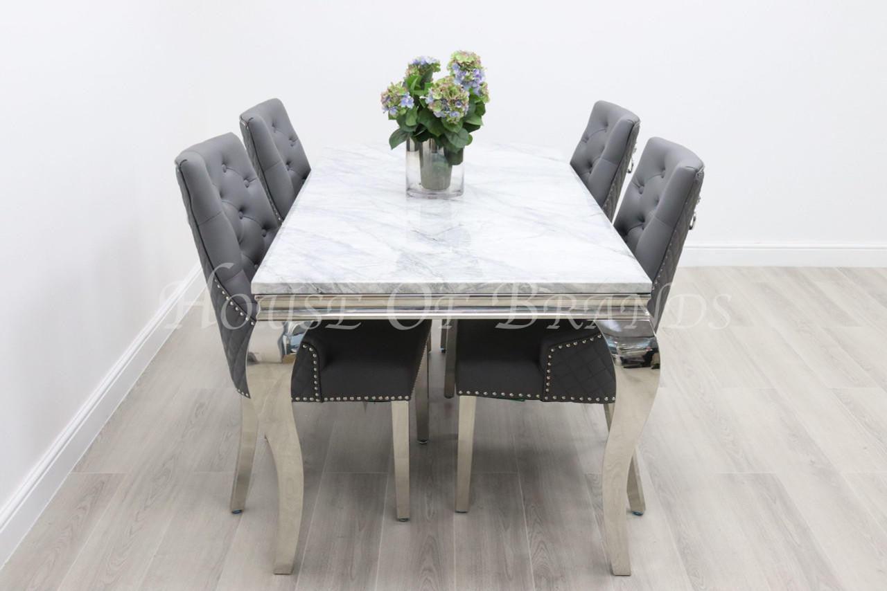 House Of Brands 1.8m Rome and 4 Berlin Leather Chairs