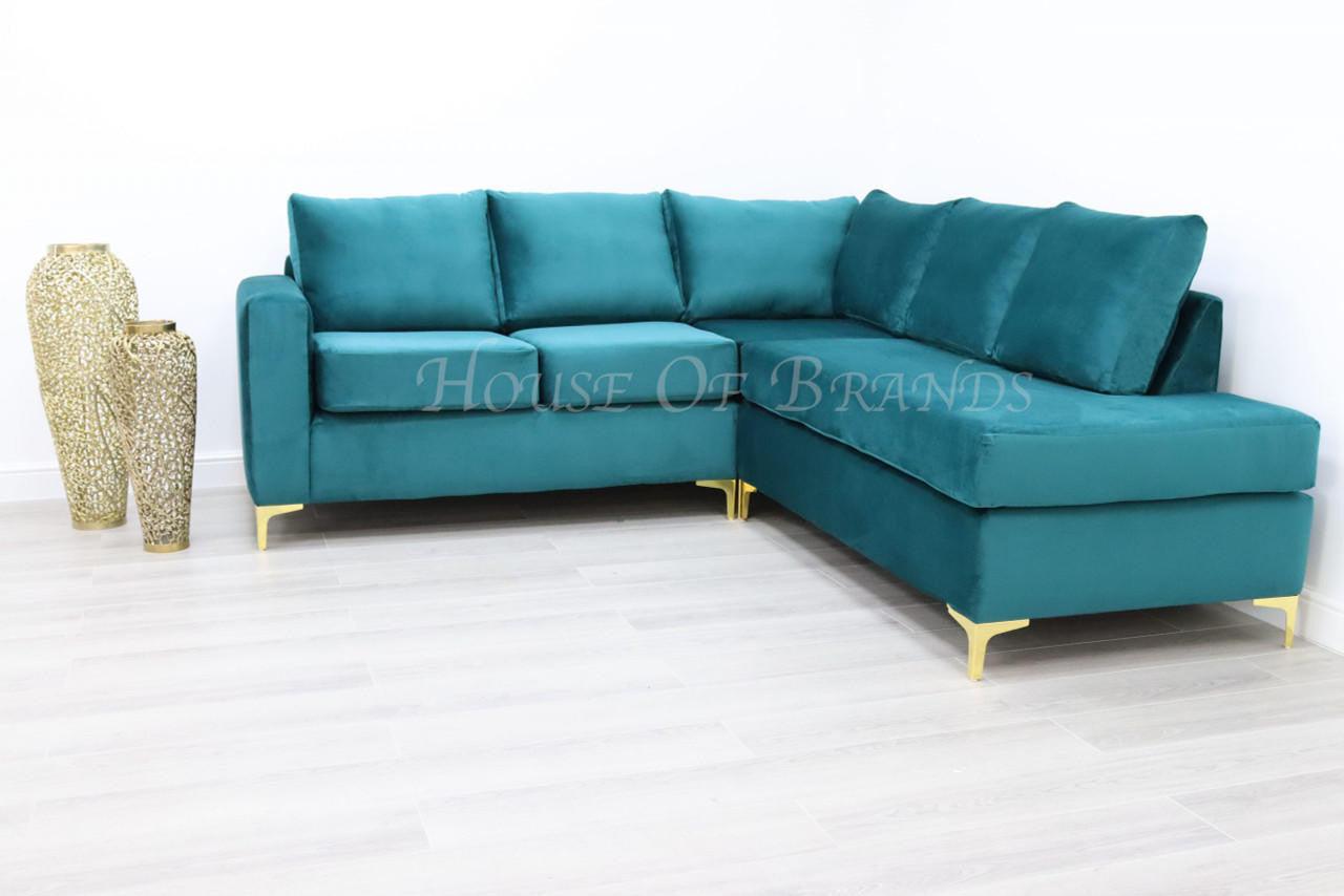 House Of Brands Riviera Velvet Corner Sofa