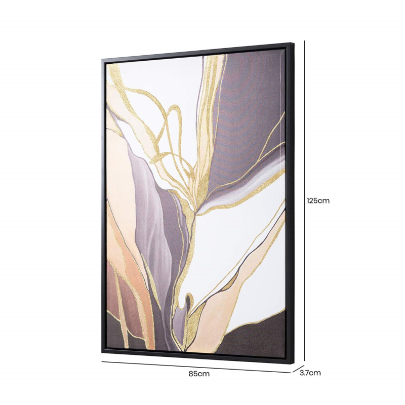 Black and Gold Framed Abstract Canvas Wall Art