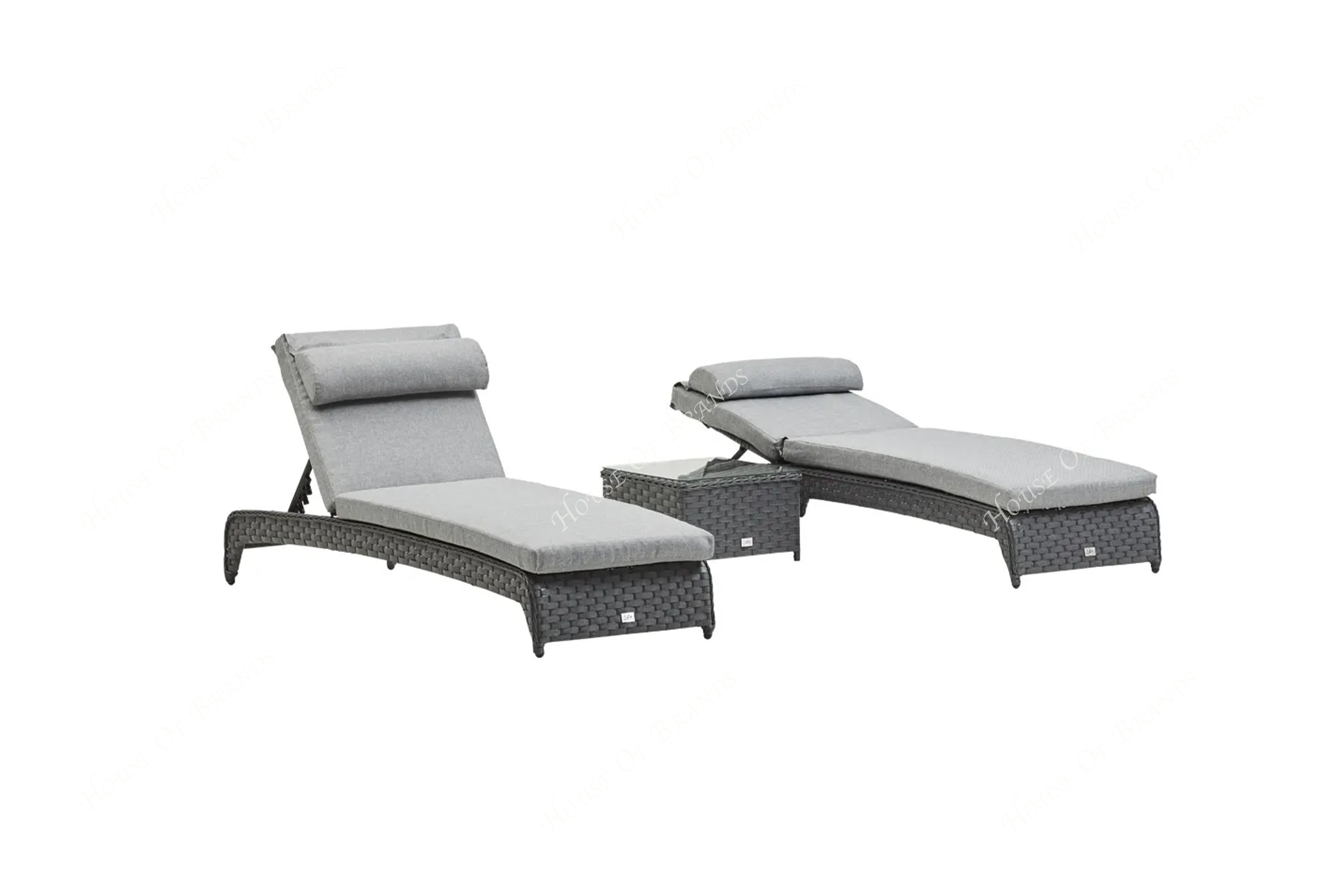 Rattan Grey Lounger Set