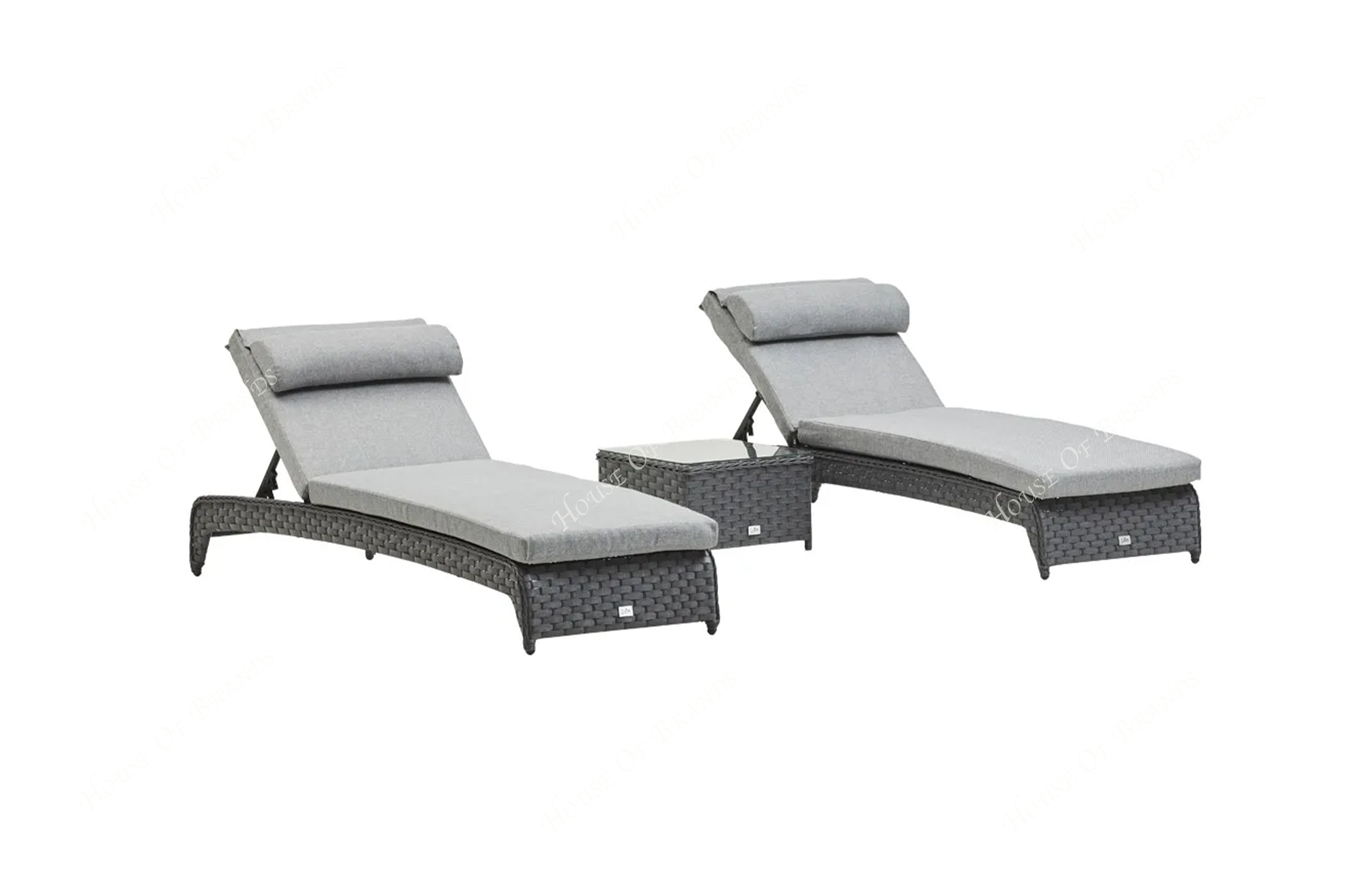 Rattan Grey Lounger Set