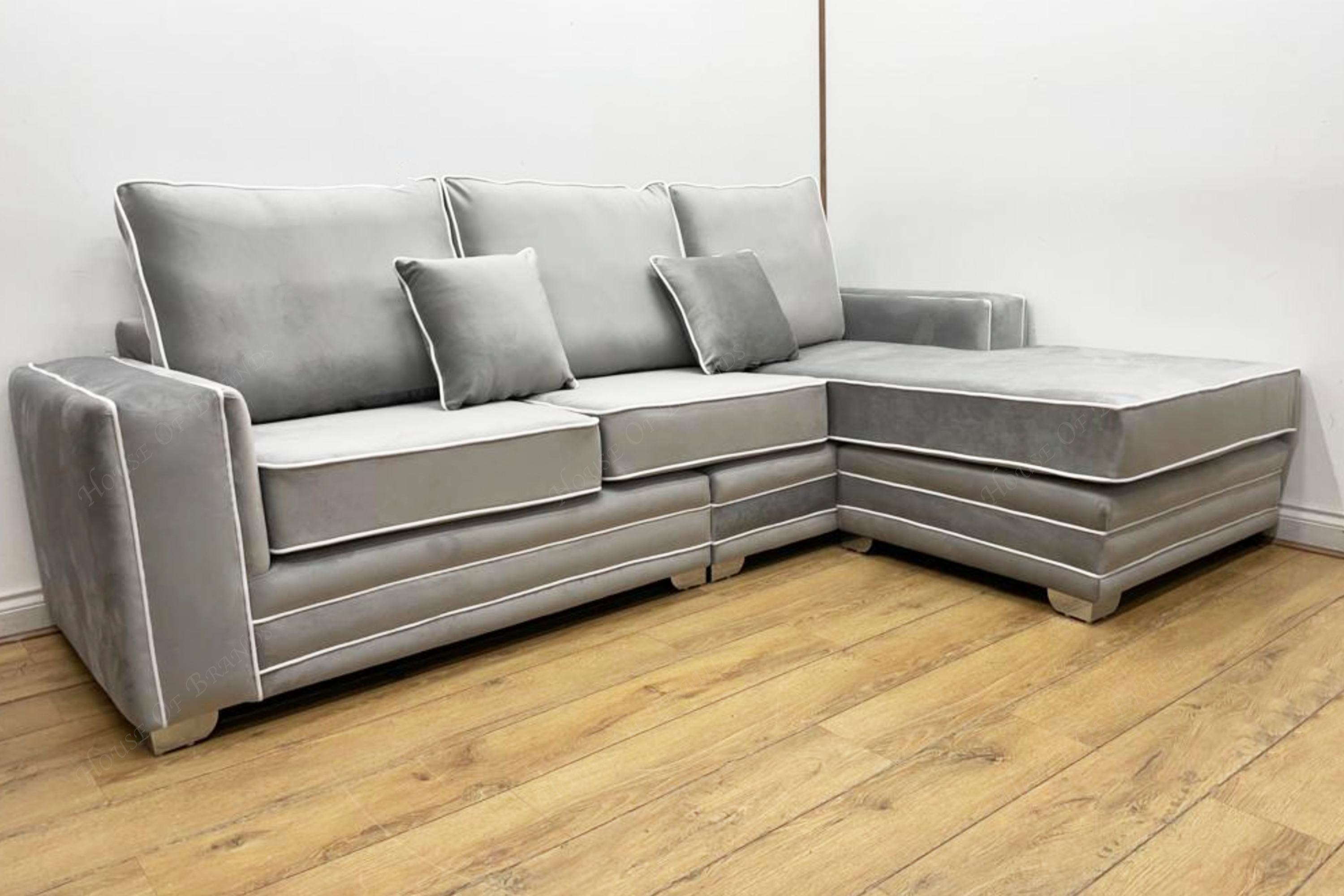 Riviera L Shape Velvet Sofa