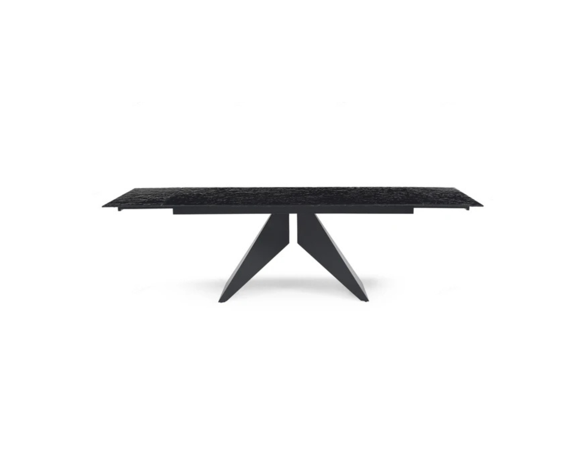 Silux Black Glass Extendable Table